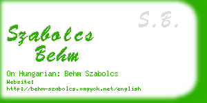 szabolcs behm business card